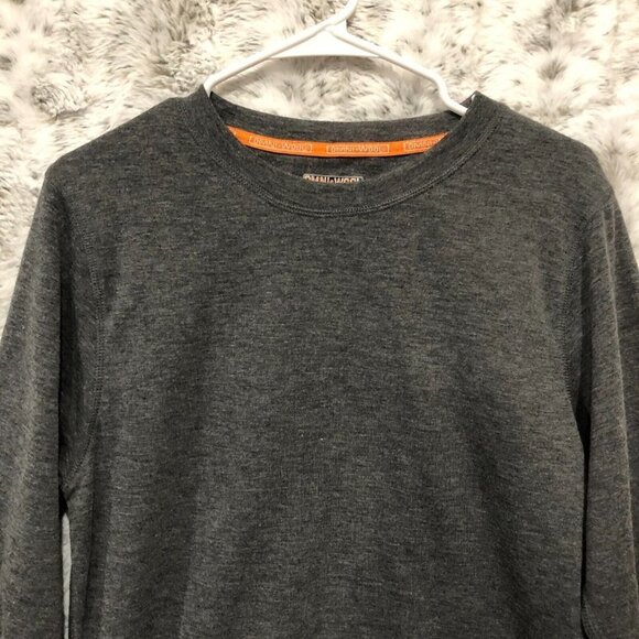 Omni-Wool Base Layer Wool Blend Shirt Long Sleeve Crewneck Gray Mens Large - Picture 10 of 11
